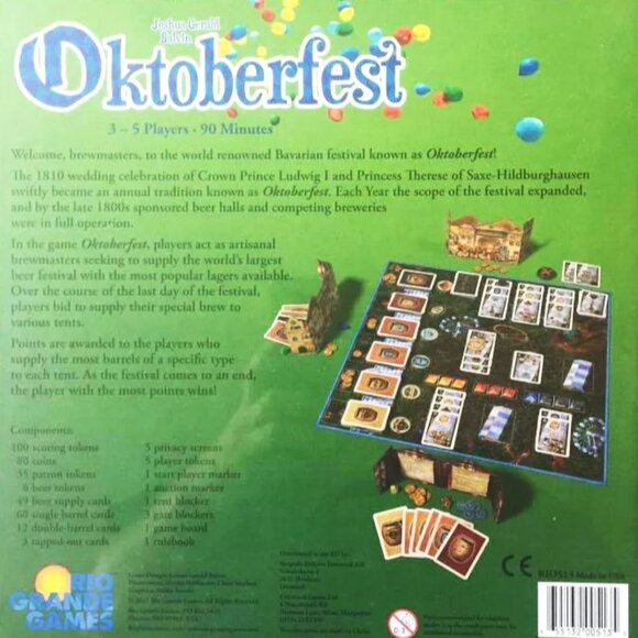 New Sealed Rio Grande Games Oktoberfest Economic Boardgame - Picture 2 of 4